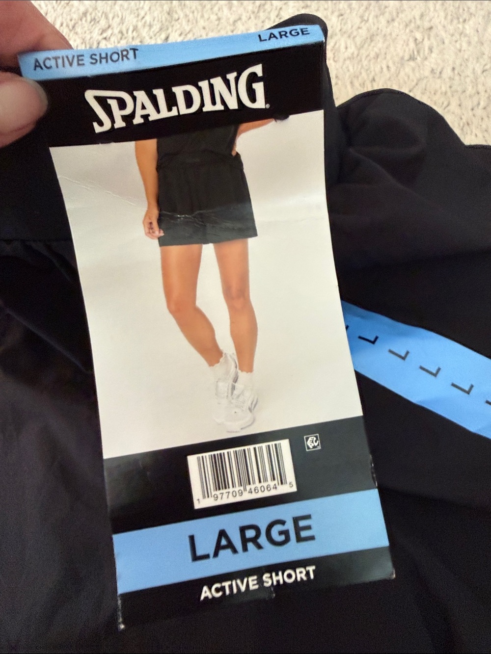NWT Spalding Black Active shorts activewear running gym exercise beach daily szL - Picture 4 of 10